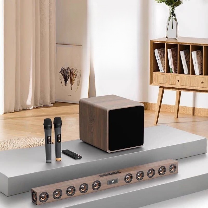 Home Cinema Wireless Speakers - Wooden TV Audio Whispering Wall Wireless