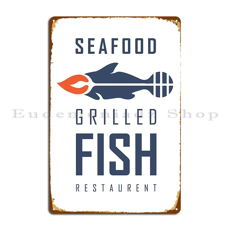 Home Cinema Food - Sea Food Restaurant Teedesigndaily Metal Plaque