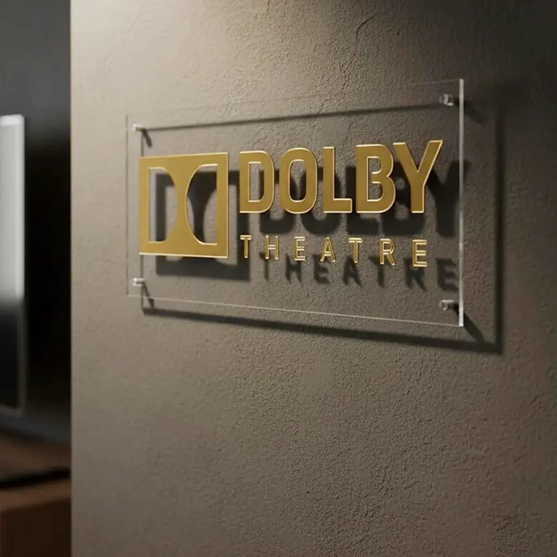 Home Cinema Logo - 3D Dolby Atmos Clear Acrylic Sign
