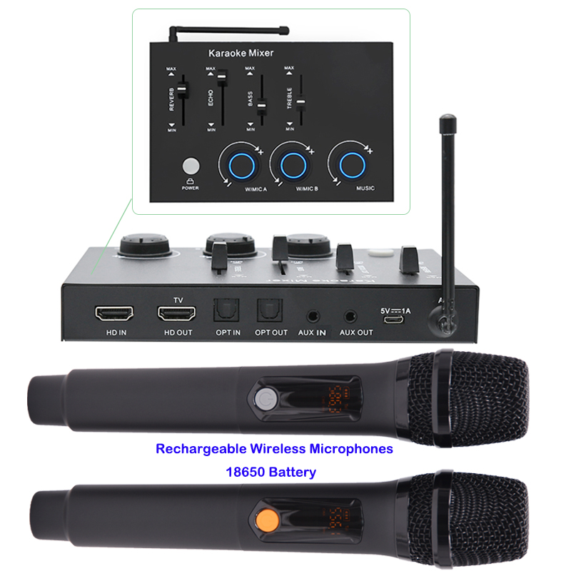 Home Cinema Kit - Home Theater Rechargeable Wireless Microphone Karaoke