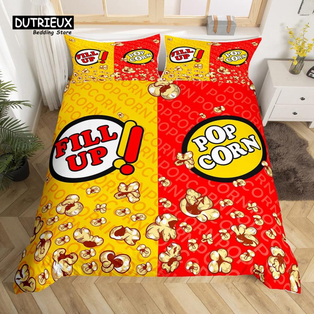 Home Cinema Food - Popcorn Duvet Cover Movie Theater Food