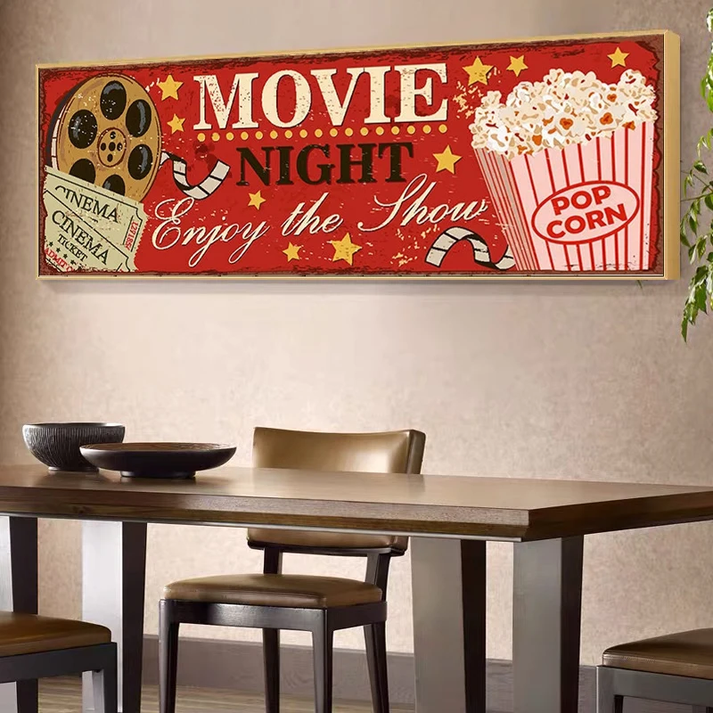 Cinema Sign Canvas Painting Ab - огляд і ціна Home Cinema Movies