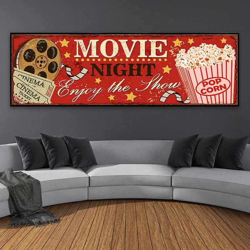 Cinema Sign Canvas Painting Ab - огляд і ціна Home Cinema Movies