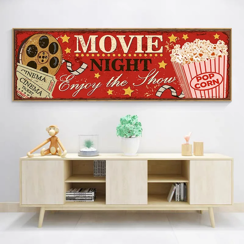 Cinema Sign Canvas Painting Ab - огляд і ціна Home Cinema Movies