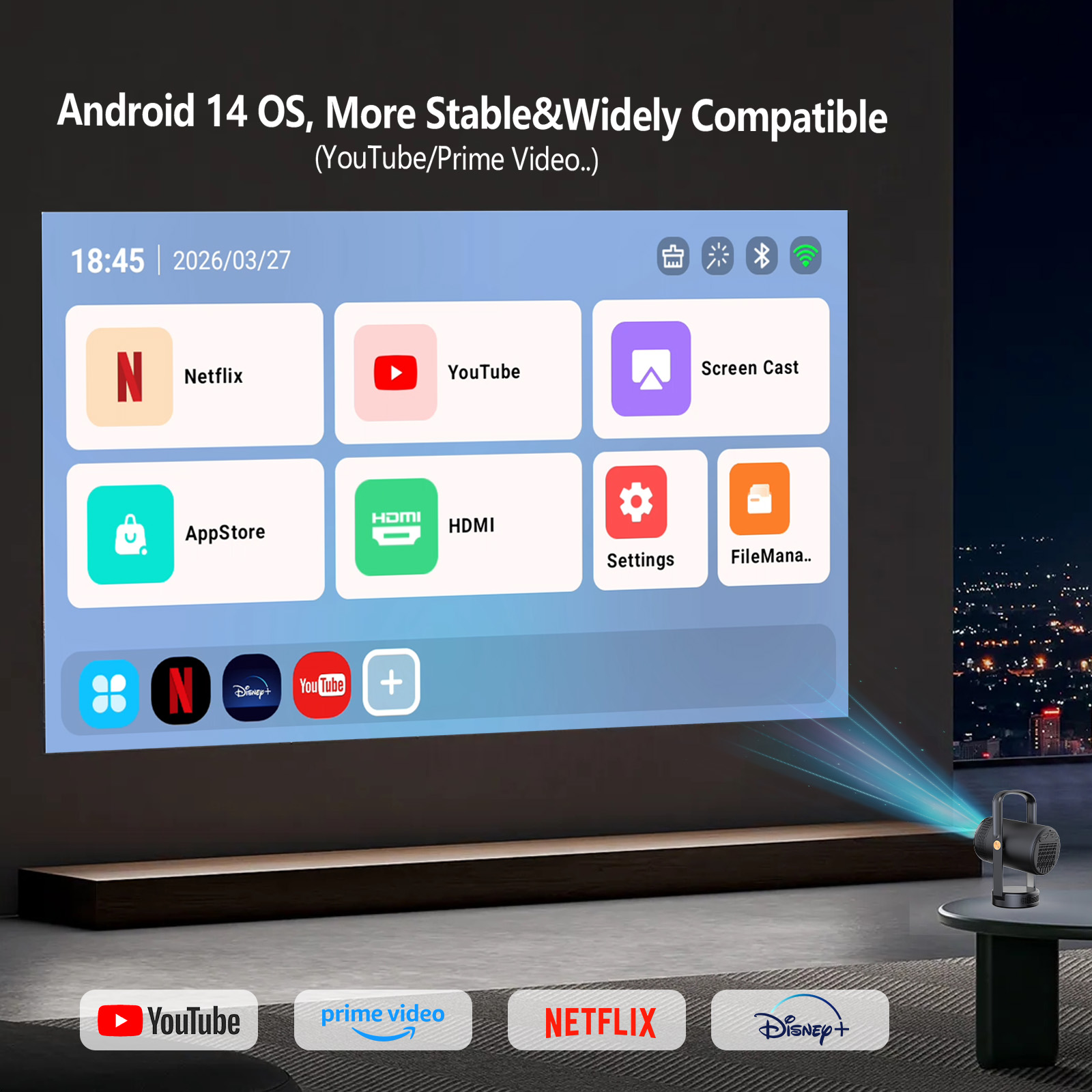 2026 New Smart Portable Projec - огляд і ціна Home Cinema Movies