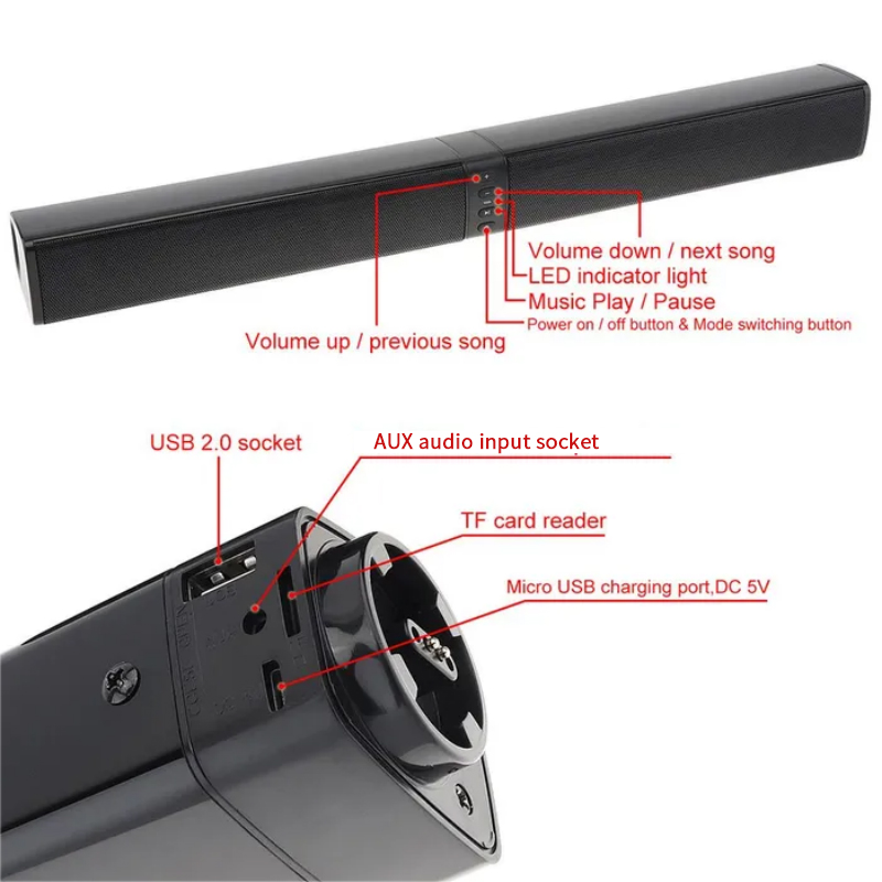 Powerful Soundbar Sound Radio  - огляд і ціна Home Cinema Wireless Speakers