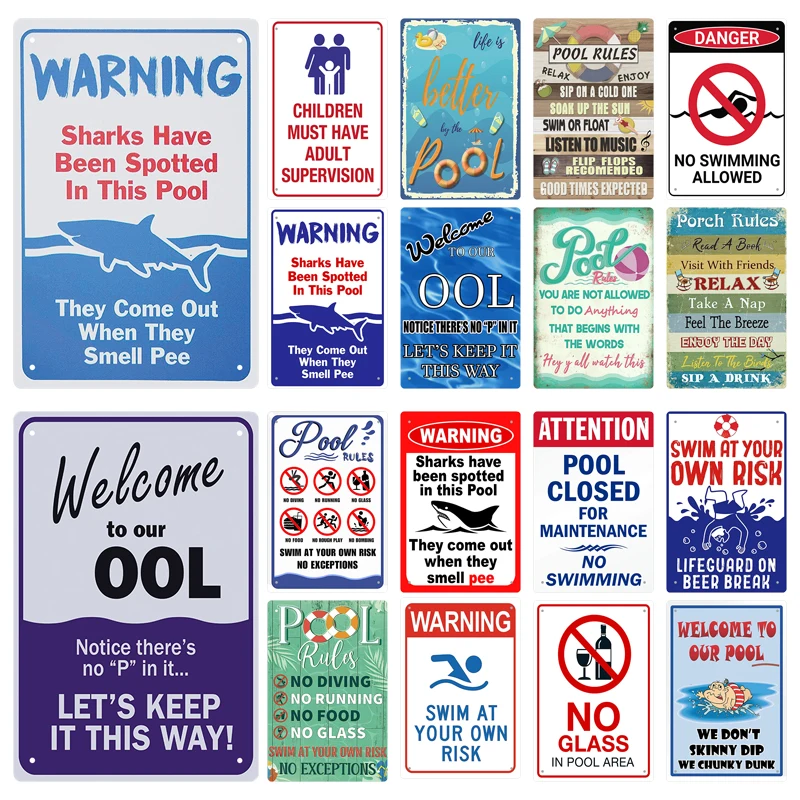 Tin Sign Pool Funny Rules Vint - огляд і ціна Home Cinema Logo
