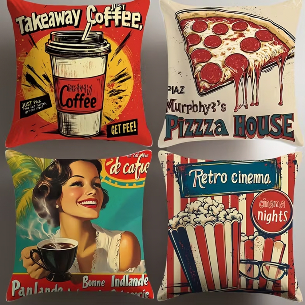 4pcs Retro Vintage Pillow Case - огляд і ціна Home Cinema Food
