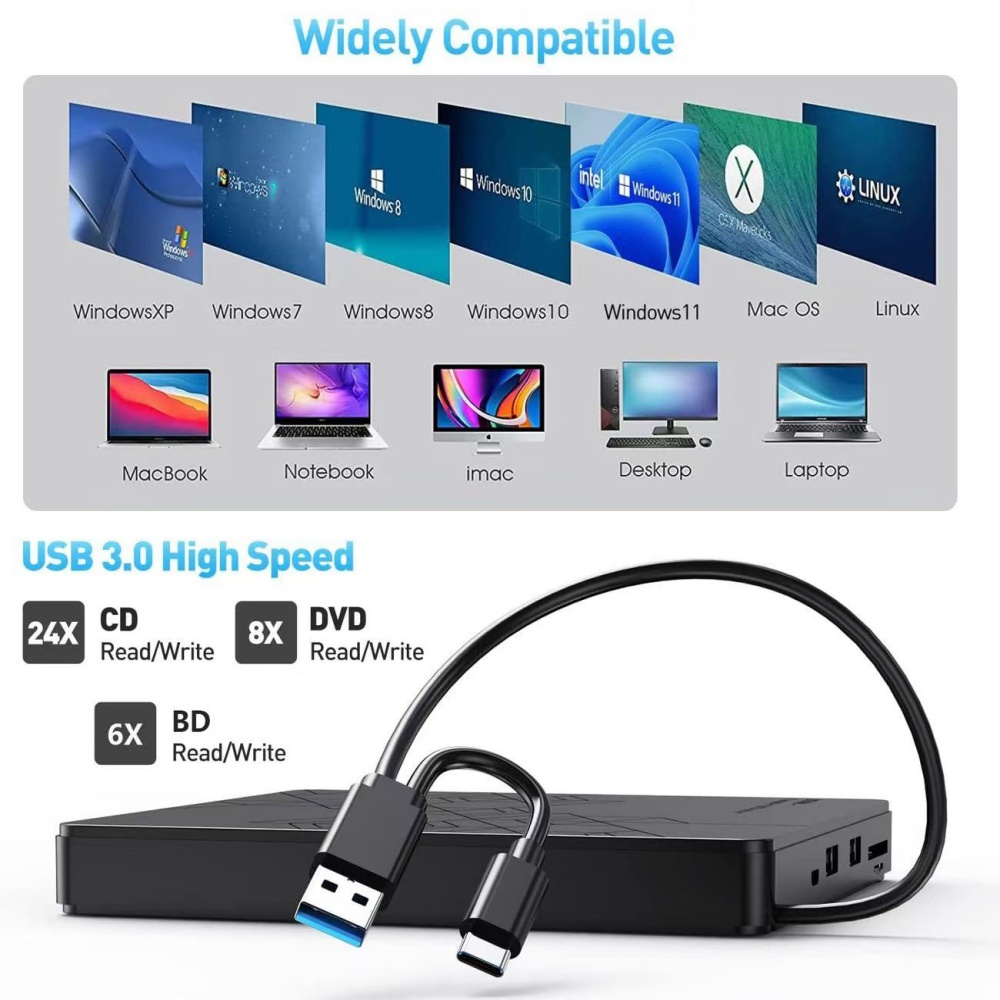 5-in-1 External Blu-ray Drive， - огляд і ціна Blu Ray Disc Player