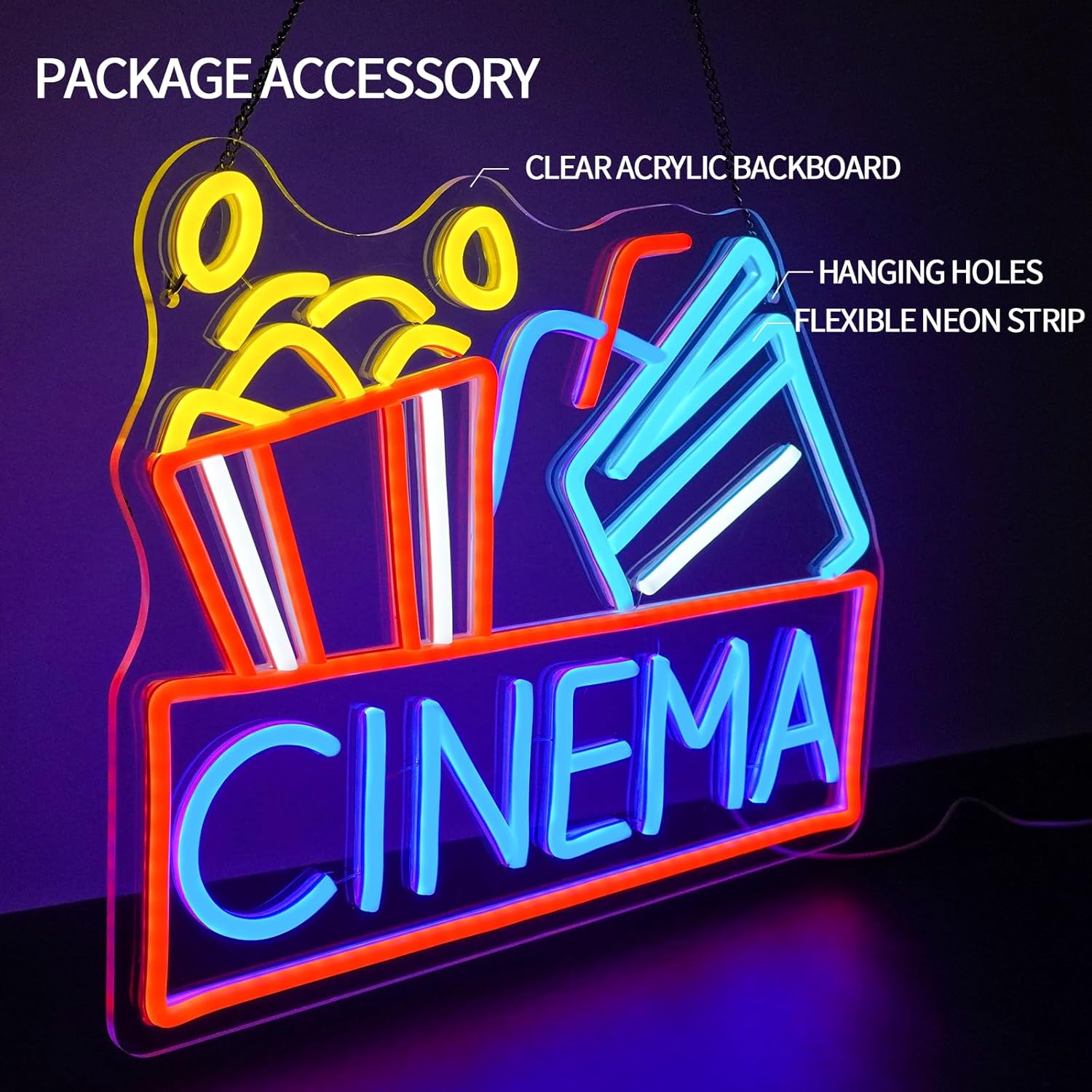 Cinema Neon Sign USB Powered L - огляд і ціна Home Cinema Movies