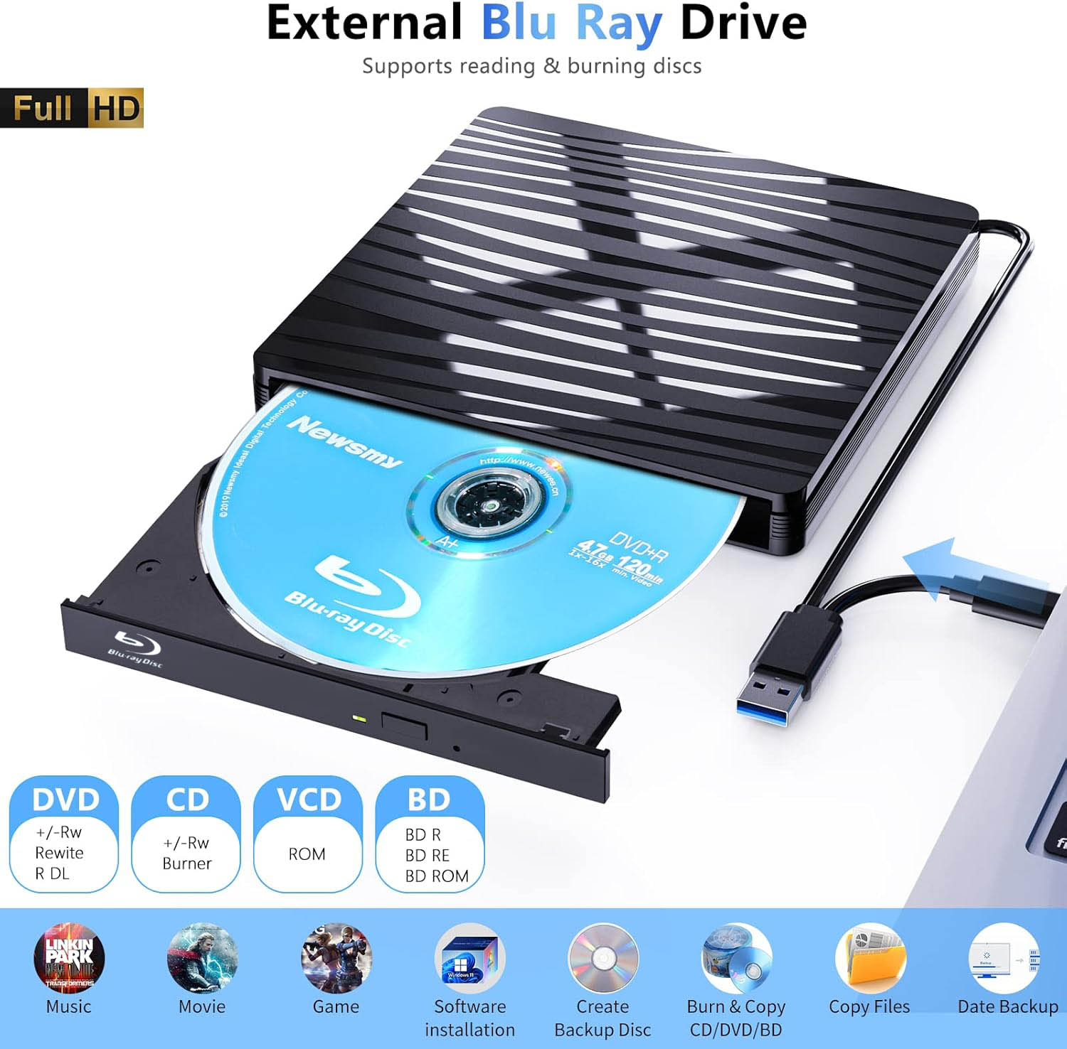 USB3.0 External Blu-ray Optica - огляд і ціна Blu Ray Disc Player